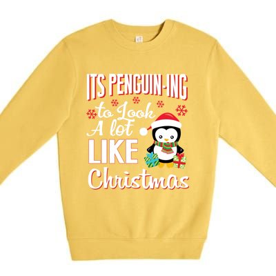 It Is Penguining To Look A Lot Like Christmas Penguin Premium Crewneck Sweatshirt