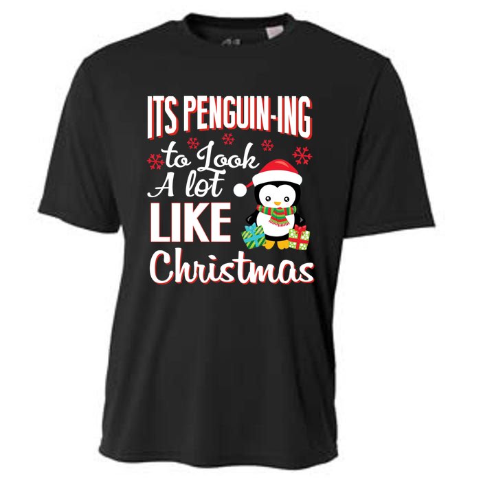 It Is Penguining To Look A Lot Like Christmas Penguin Cooling Performance Crew T-Shirt