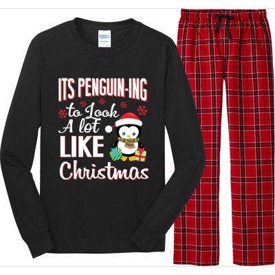 It Is Penguining To Look A Lot Like Christmas Penguin Long Sleeve Pajama Set