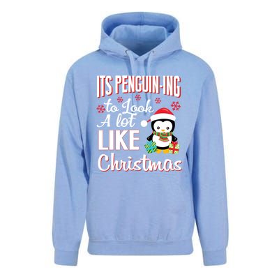 It Is Penguining To Look A Lot Like Christmas Penguin Unisex Surf Hoodie