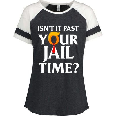 IsnT It Past Your Jail Time Funny Saying Joke Sarcastic Enza Ladies Jersey Colorblock Tee