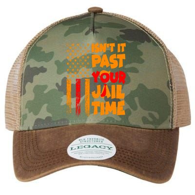 Isnt It Past Your Jail Time Anti Trump Distressed Usa Flag Legacy Tie Dye Trucker Hat