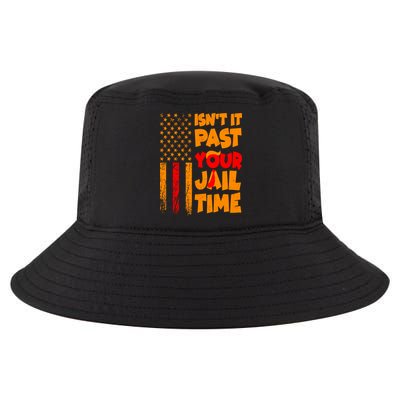 Isnt It Past Your Jail Time Anti Trump Distressed Usa Flag Cool Comfort Performance Bucket Hat