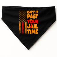 Isnt It Past Your Jail Time Anti Trump Distressed Usa Flag USA-Made Doggie Bandana