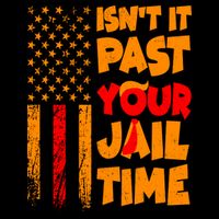 Isnt It Past Your Jail Time Anti Trump Distressed Usa Flag USA-Made Doggie Bandana
