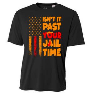 Isnt It Past Your Jail Time Anti Trump Distressed Usa Flag Cooling Performance Crew T-Shirt