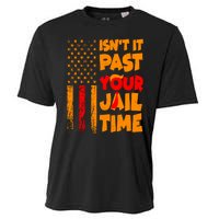 Isnt It Past Your Jail Time Anti Trump Distressed Usa Flag Cooling Performance Crew T-Shirt