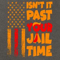 Isnt It Past Your Jail Time Anti Trump Distressed Usa Flag Cotton Canvas Backpack