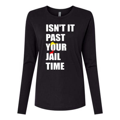 Isnt It Past Your Jail Time? Funny Sarcastic Quote Trump Womens Cotton Relaxed Long Sleeve T-Shirt