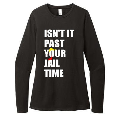 Isnt It Past Your Jail Time? Funny Sarcastic Quote Trump Womens CVC Long Sleeve Shirt