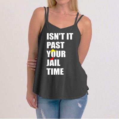 Isnt It Past Your Jail Time? Funny Sarcastic Quote Trump Women's Strappy Tank