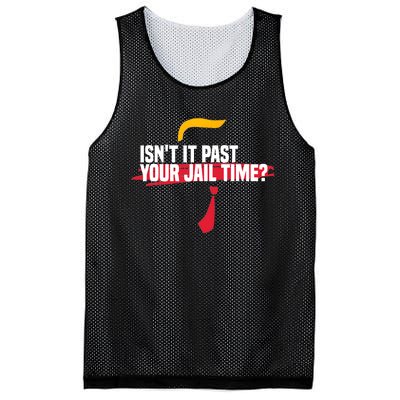 Isnt It Past Your Jail Time Funny Comedy Anti Trump Quote Mesh Reversible Basketball Jersey Tank