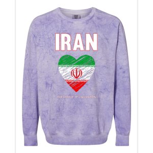 Iran Iranian Persian Pride Heart Colorblast Crewneck Sweatshirt