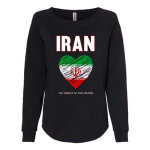 Iran Iranian Persian Pride Heart Womens California Wash Sweatshirt