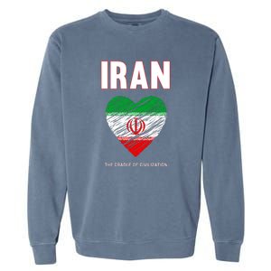 Iran Iranian Persian Pride Heart Garment-Dyed Sweatshirt