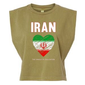 Iran Iranian Persian Pride Heart Garment-Dyed Women's Muscle Tee