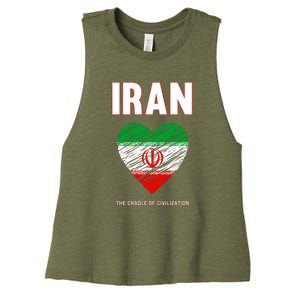 Iran Iranian Persian Pride Heart Women's Racerback Cropped Tank