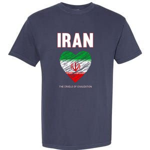 Iran Iranian Persian Pride Heart Garment-Dyed Heavyweight T-Shirt