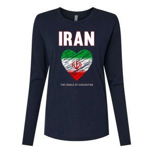 Iran Iranian Persian Pride Heart Womens Cotton Relaxed Long Sleeve T-Shirt