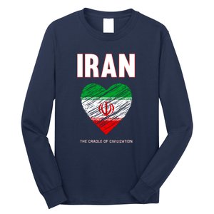 Iran Iranian Persian Pride Heart Long Sleeve Shirt