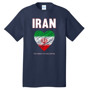 Iran Iranian Persian Pride Heart Tall T-Shirt