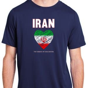 Iran Iranian Persian Pride Heart Adult ChromaSoft Performance T-Shirt