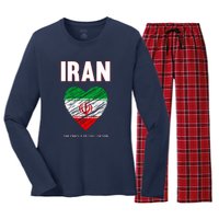 Iran Iranian Persian Pride Heart Women's Long Sleeve Flannel Pajama Set 