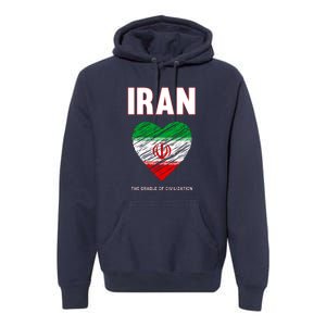 Iran Iranian Persian Pride Heart Premium Hoodie