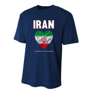 Iran Iranian Persian Pride Heart Performance Sprint T-Shirt