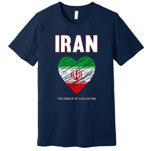 Iran Iranian Persian Pride Heart Premium T-Shirt