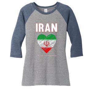 Iran Iranian Persian Pride Heart Women's Tri-Blend 3/4-Sleeve Raglan Shirt