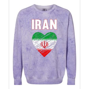 Iran Iranian Persian Pride Heart Colorblast Crewneck Sweatshirt