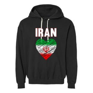 Iran Iranian Persian Pride Heart Garment-Dyed Fleece Hoodie