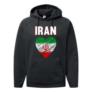 Iran Iranian Persian Pride Heart Performance Fleece Hoodie