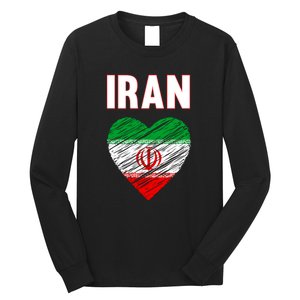 Iran Iranian Persian Pride Heart Long Sleeve Shirt