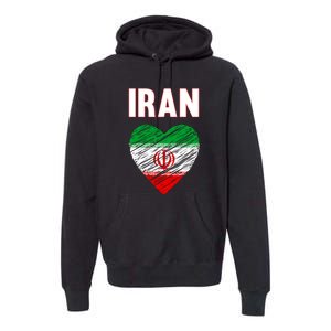 Iran Iranian Persian Pride Heart Premium Hoodie