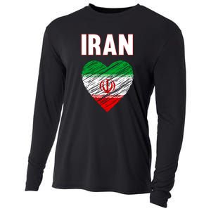 Iran Iranian Persian Pride Heart Cooling Performance Long Sleeve Crew