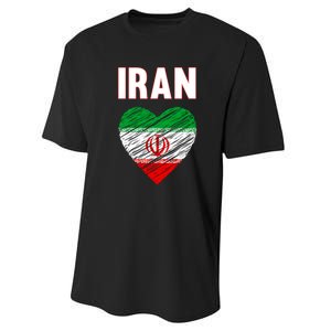 Iran Iranian Persian Pride Heart Performance Sprint T-Shirt