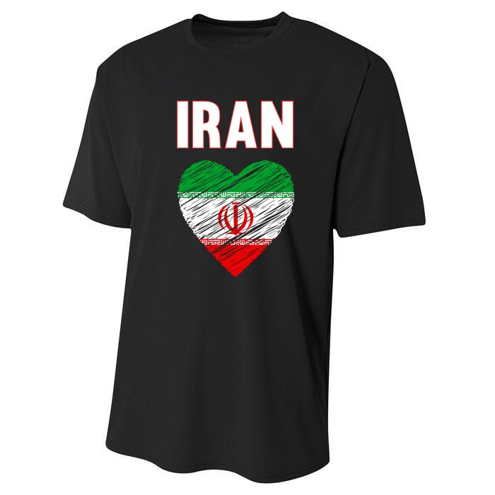 Iran Iranian Persian Pride Heart Performance Sprint T-Shirt