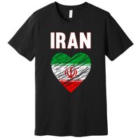 Iran Iranian Persian Pride Heart Premium T-Shirt