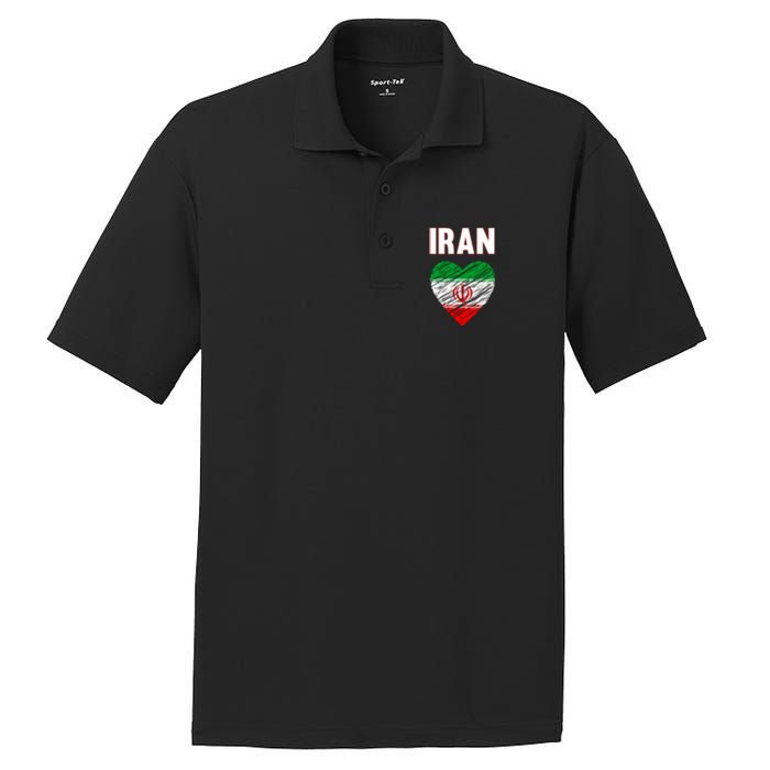 Iran Iranian Persian Pride Heart PosiCharge RacerMesh Polo