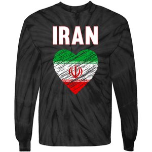 Iran Iranian Persian Pride Heart Tie-Dye Long Sleeve Shirt