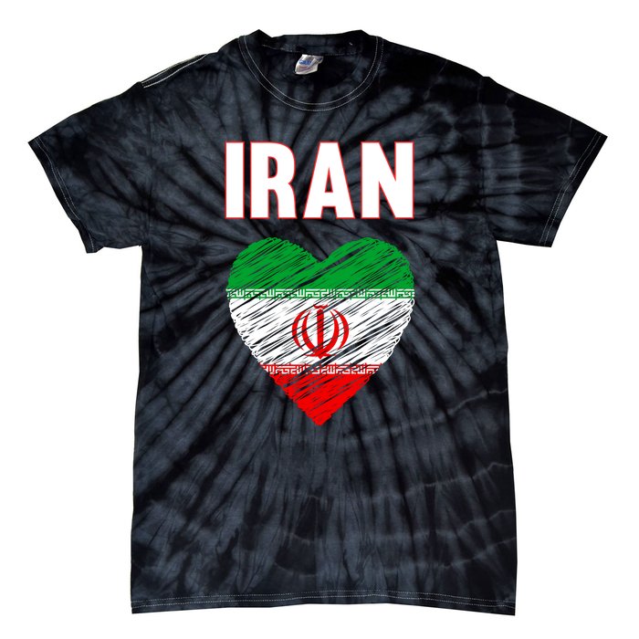 Iran Iranian Persian Pride Heart Tie-Dye T-Shirt