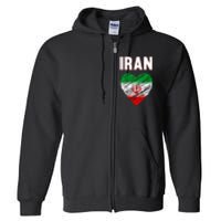 Iran Iranian Persian Pride Heart Full Zip Hoodie