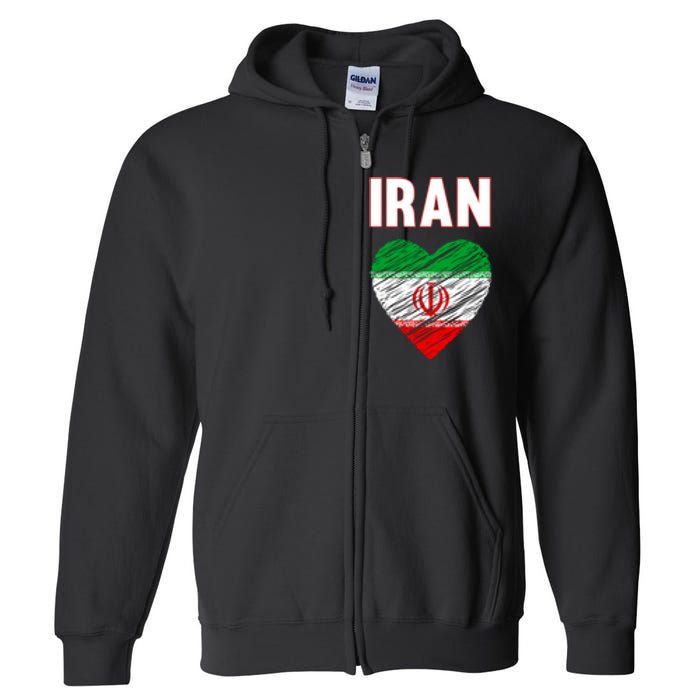 Iran Iranian Persian Pride Heart Full Zip Hoodie