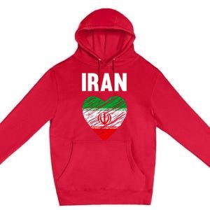 Iran Iranian Persian Pride Heart Premium Pullover Hoodie