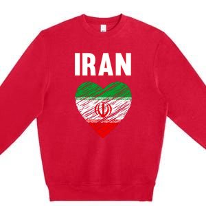 Iran Iranian Persian Pride Heart Premium Crewneck Sweatshirt