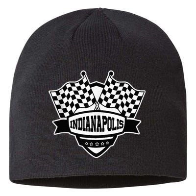 Indianapolis Indiana Racing Checkered Flag Sustainable Beanie