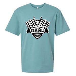 Indianapolis Indiana Racing Checkered Flag Sueded Cloud Jersey T-Shirt