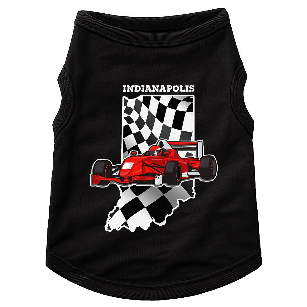 Indianapolis Indycar Racing Map Flag Doggie Tank